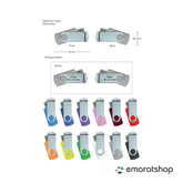 Olmecs Promotional Silver Swivel USB with 1 side Epoxy 32GB (12 Pc Pack)